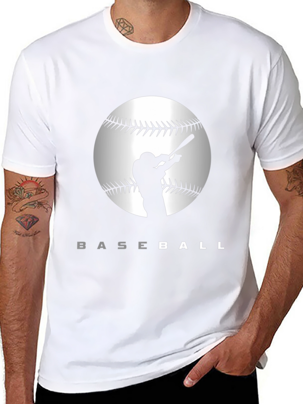 Baseball Silhouette Graphic T-Shirt