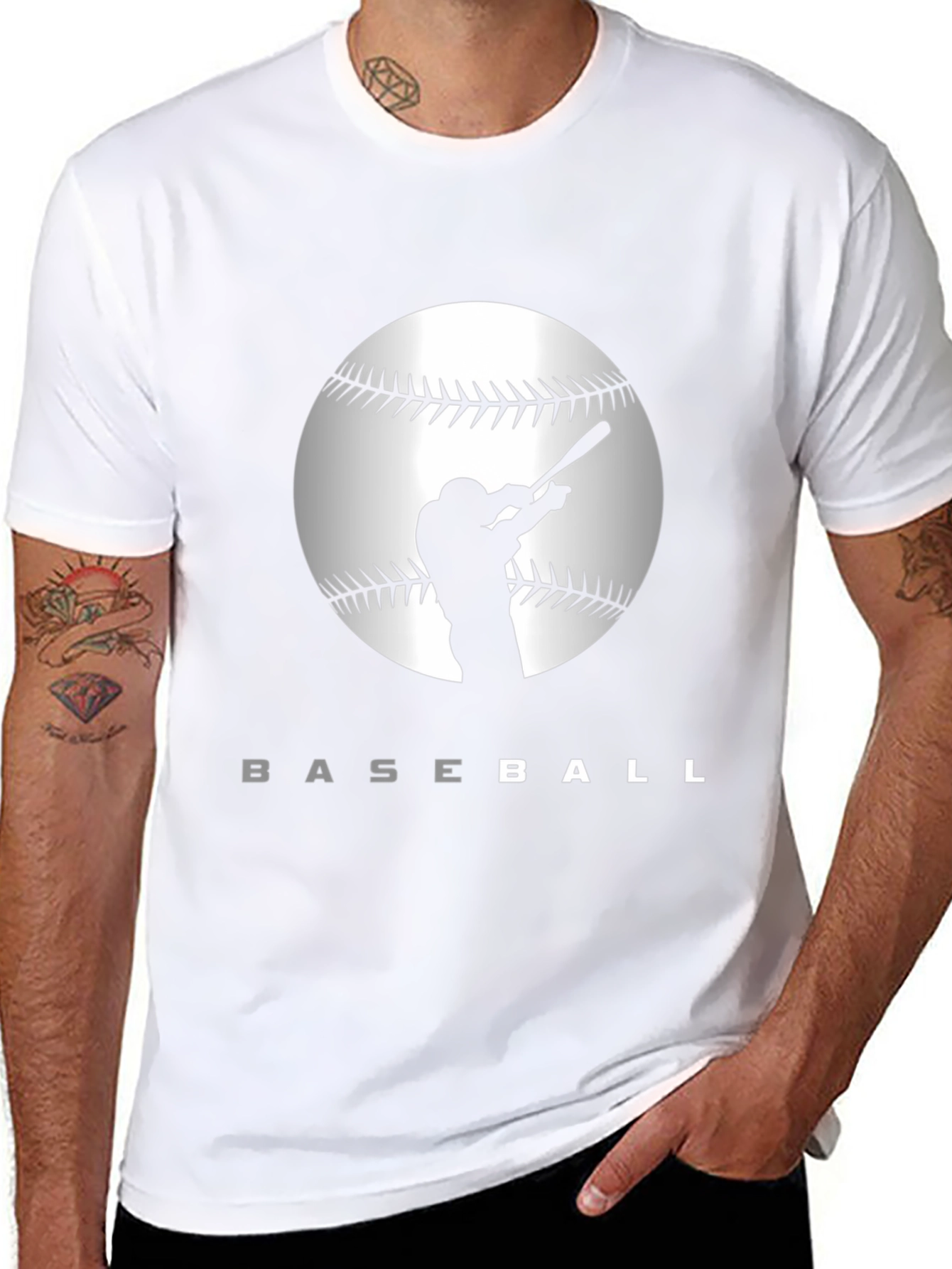 Baseball Silhouette Graphic T-Shirt