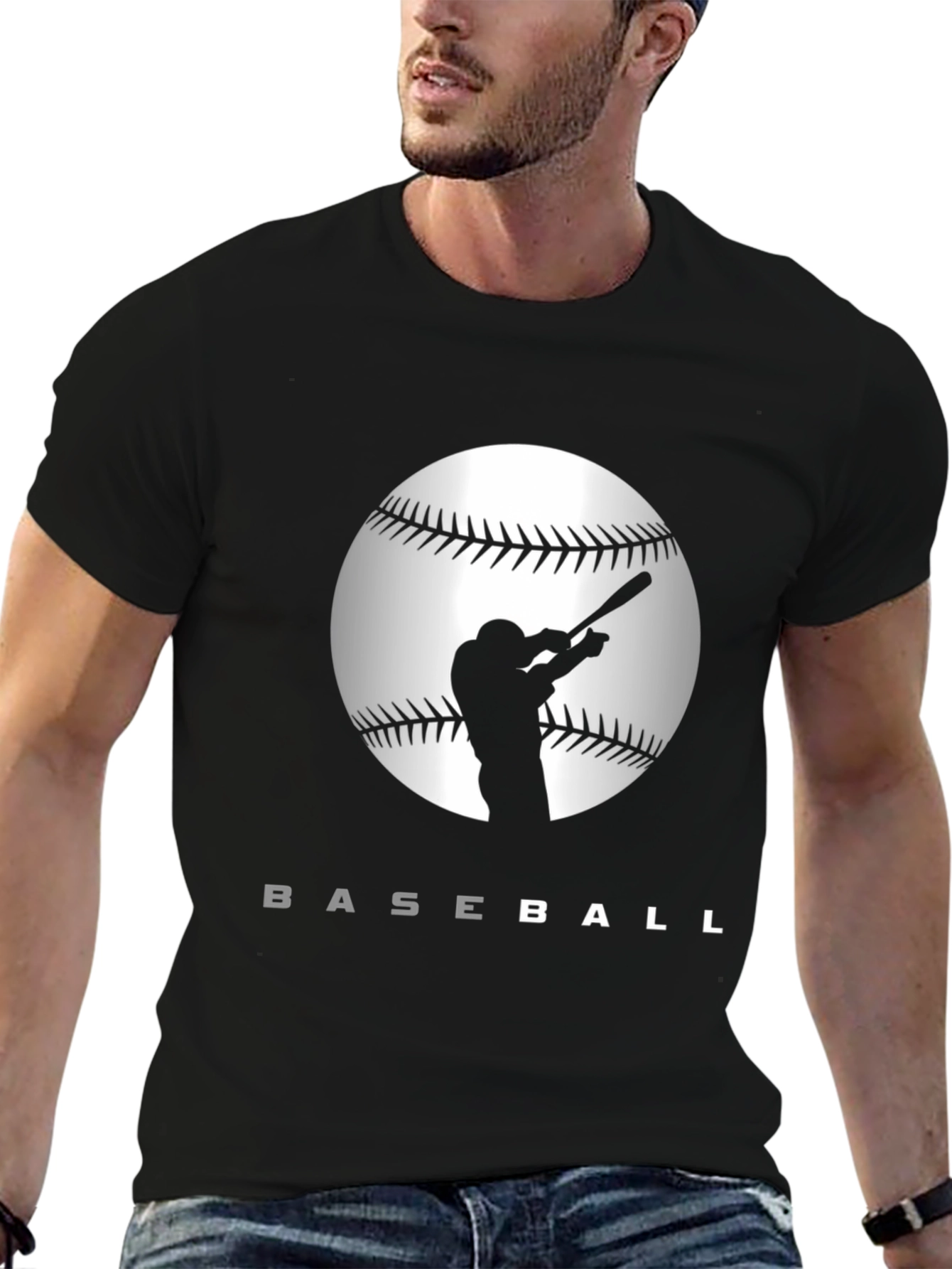 Baseball Silhouette Graphic T-Shirt