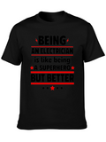 Electrician Superhero Graphic T-Shirt