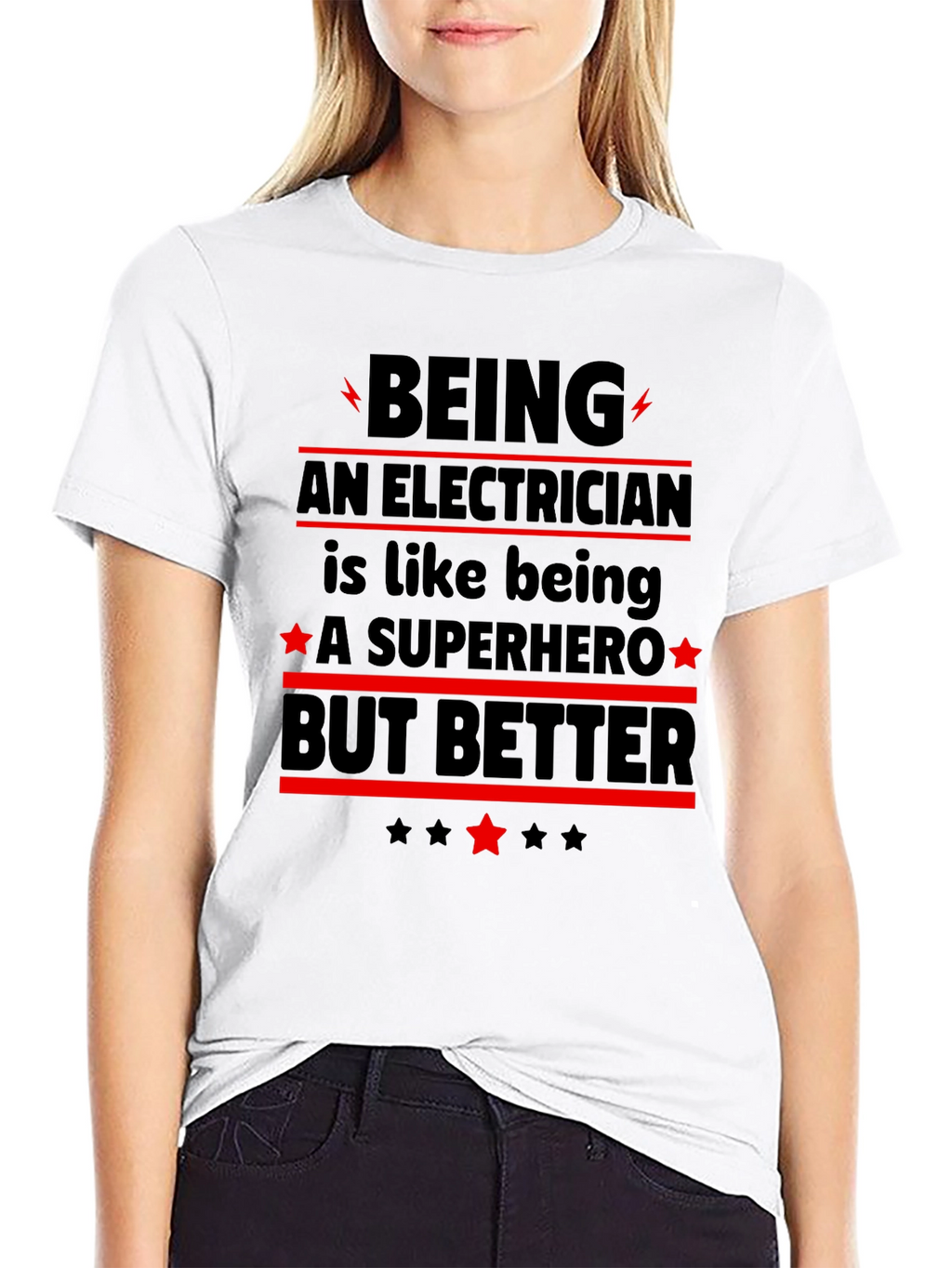 Electrician Superhero Graphic T-Shirt