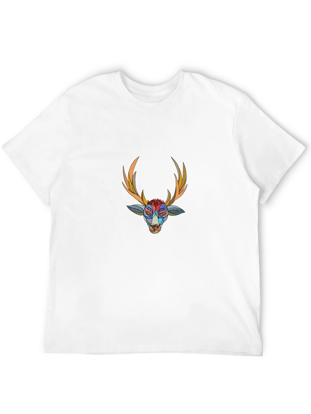 Abstract Deer Graphic Black T-Shirt
