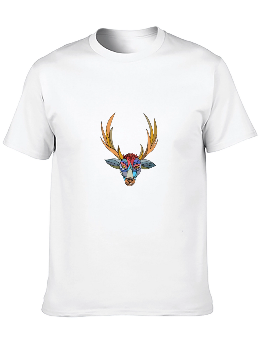 Abstract Deer Graphic Black T-Shirt