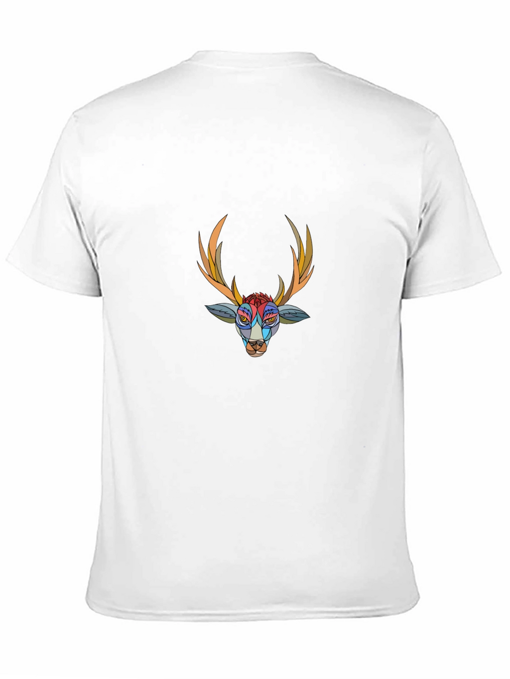 Abstract Deer Graphic Black T-Shirt