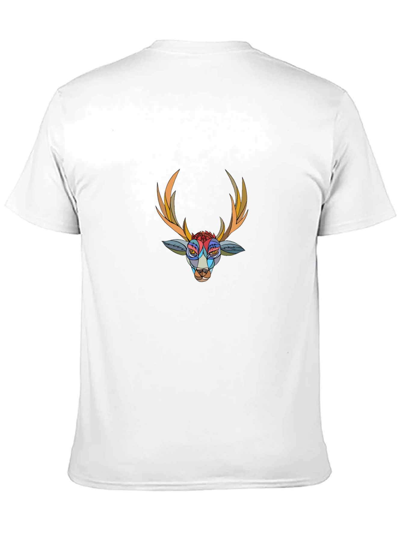 Abstract Deer Graphic Black T-Shirt
