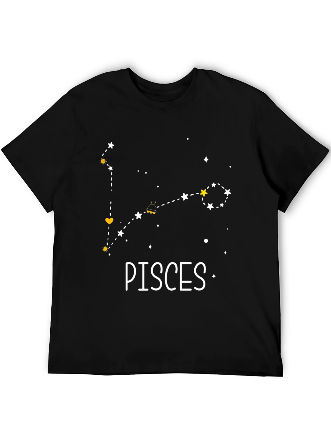 Pisces Constellation Black T-Shirt