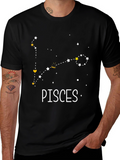 Pisces Constellation Black T-Shirt