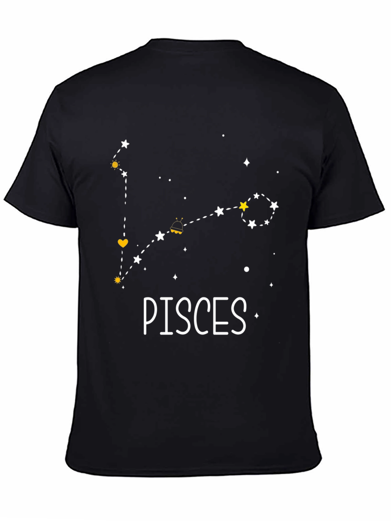 Pisces Constellation Black T-Shirt
