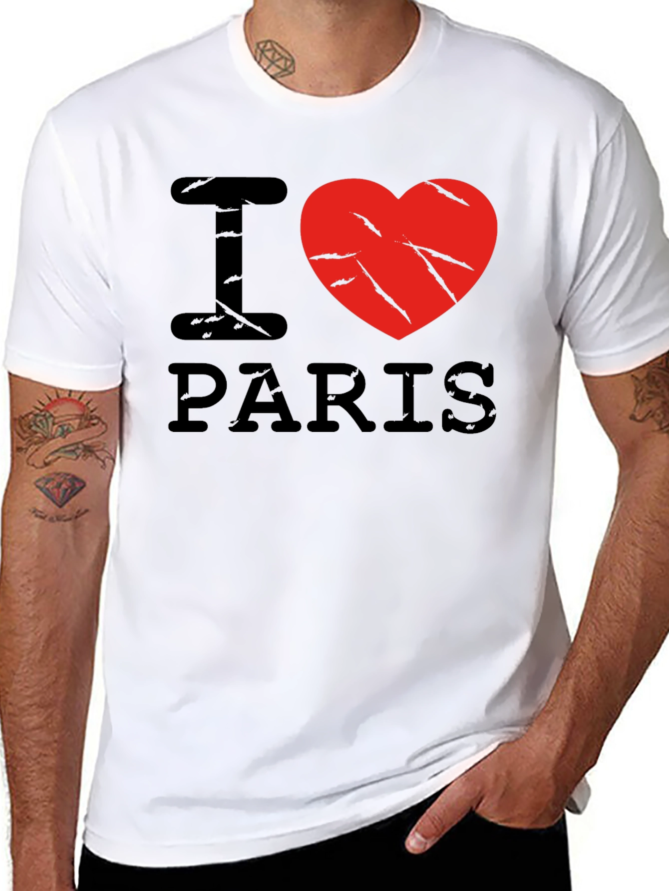 I Love Paris Black Graphic T-Shirt