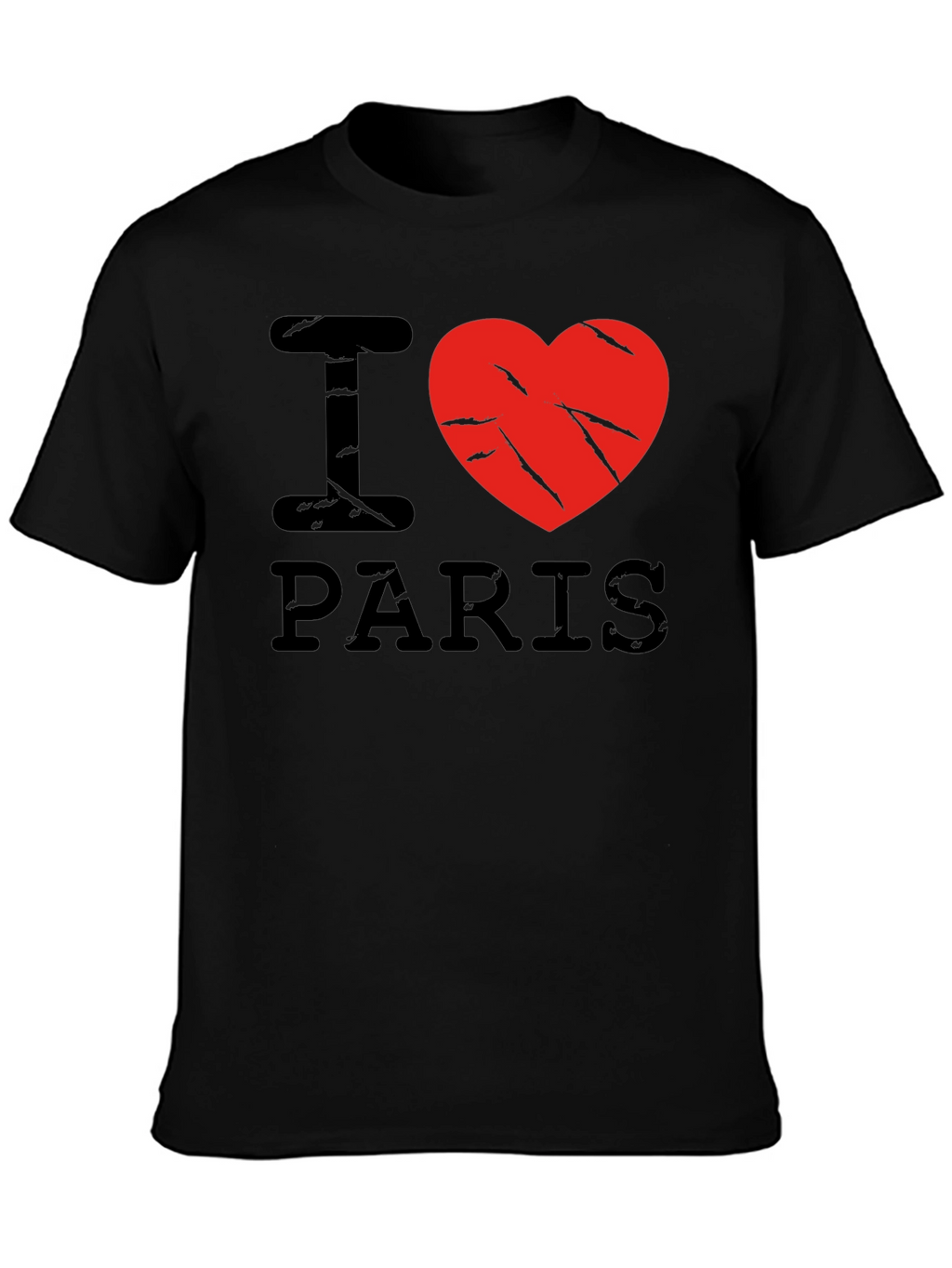 I Love Paris Black Graphic T-Shirt
