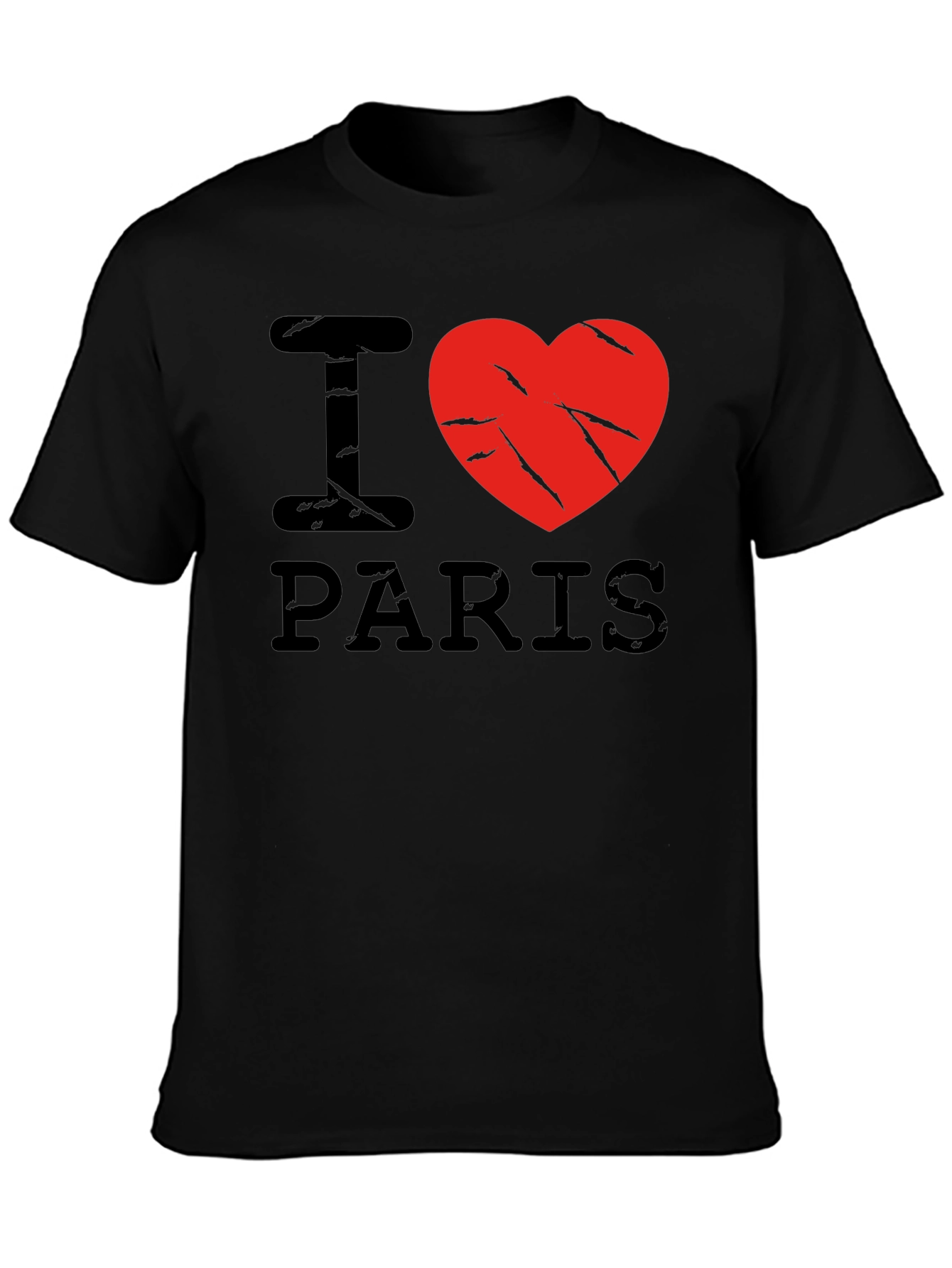 I Love Paris Black Graphic T-Shirt
