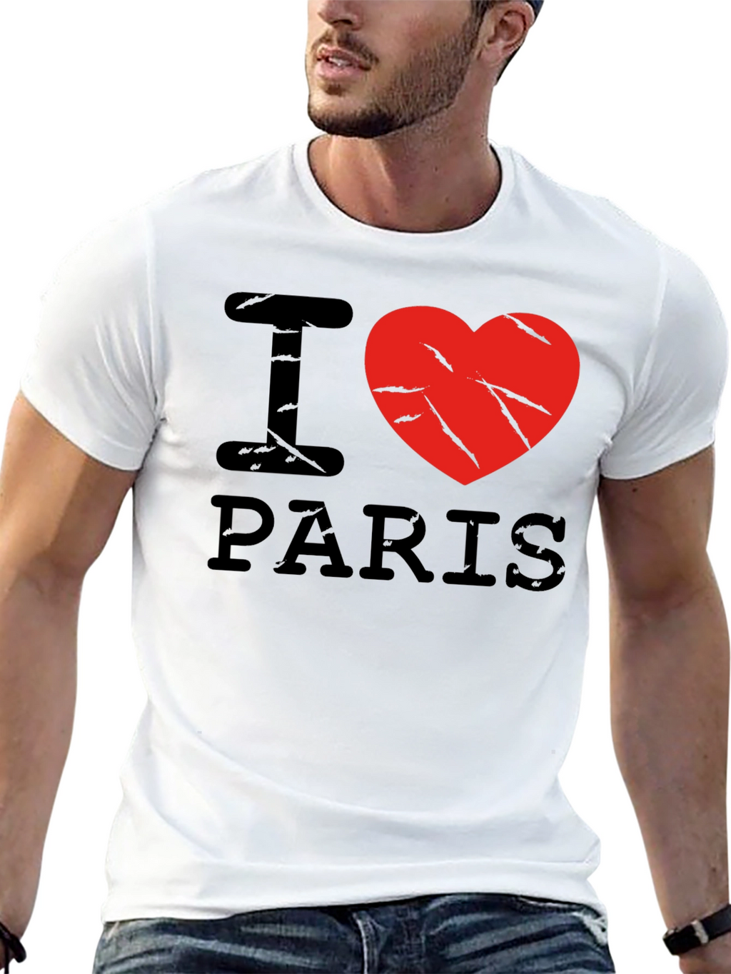 I Love Paris Black Graphic T-Shirt