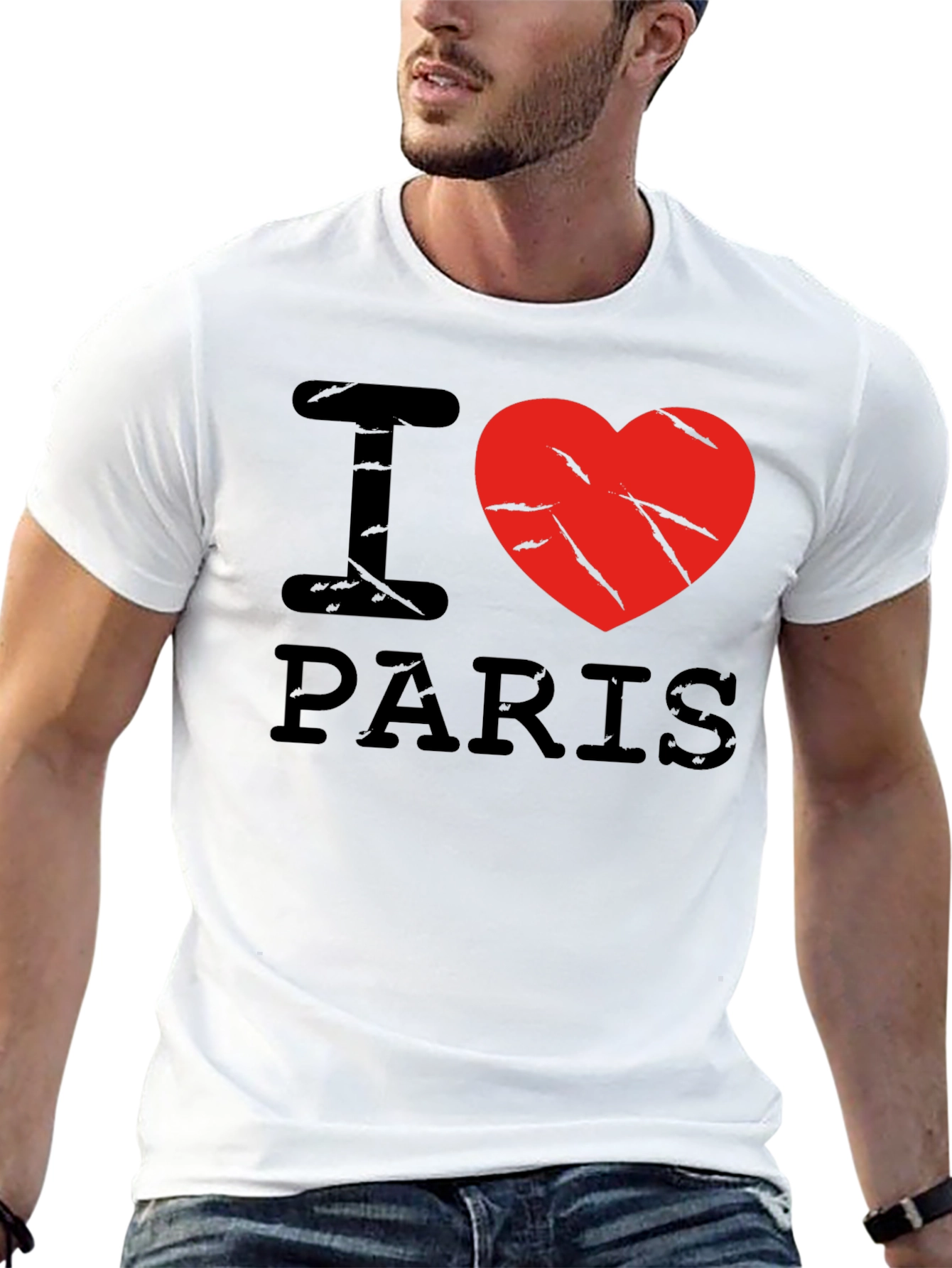 I Love Paris Black Graphic T-Shirt