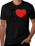 I Love Paris Black Graphic T-Shirt