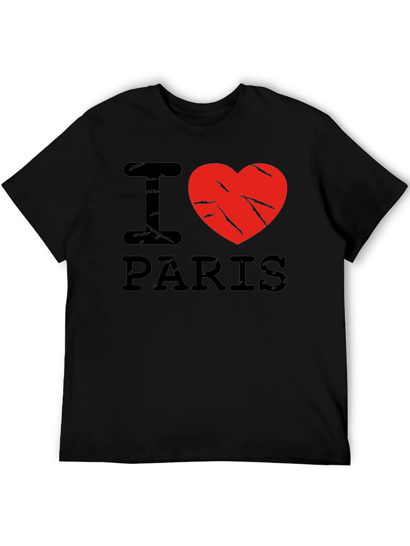I Love Paris Black Graphic T-Shirt