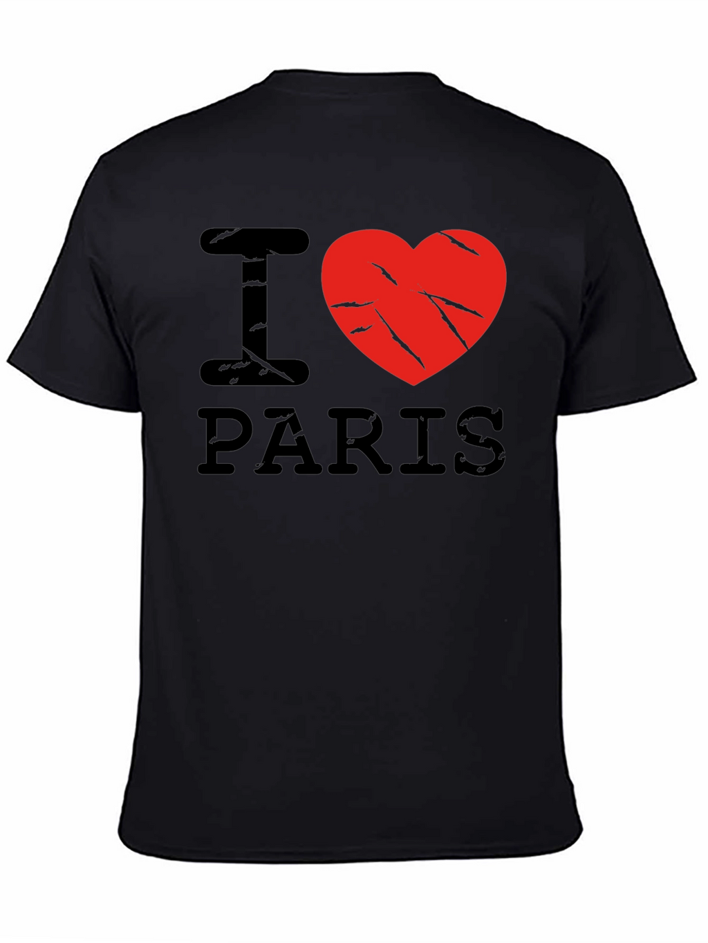 I Love Paris Black Graphic T-Shirt