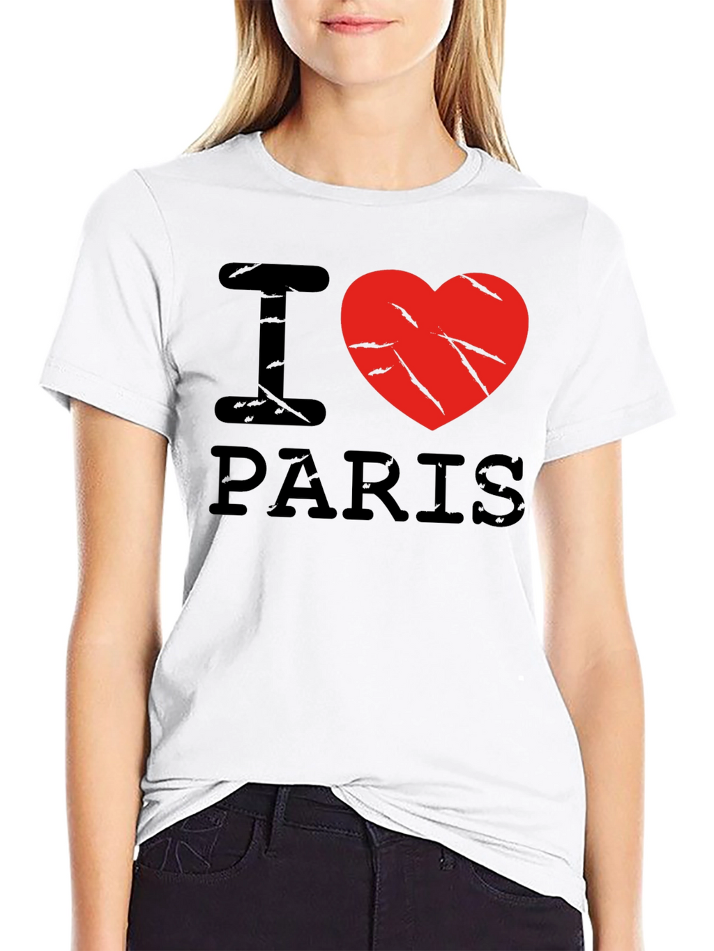 I Love Paris Black Graphic T-Shirt