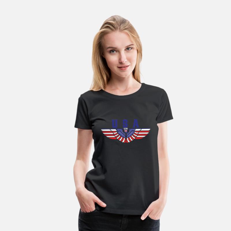 4th of July USA American Flag Eagle Colored Wings.