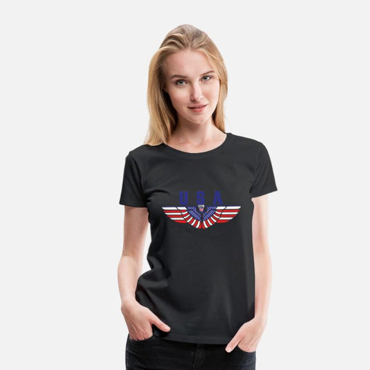 4th of July USA American Flag Eagle Colored Wings.