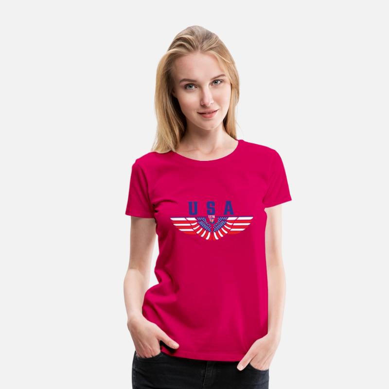 4th of July USA American Flag Eagle Colored Wings.