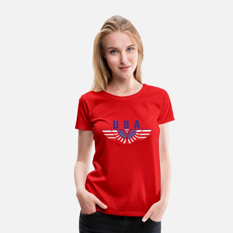 4th of July USA American Flag Eagle Colored Wings.