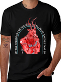 Strong Deer Graphic Tee - Black Cotton