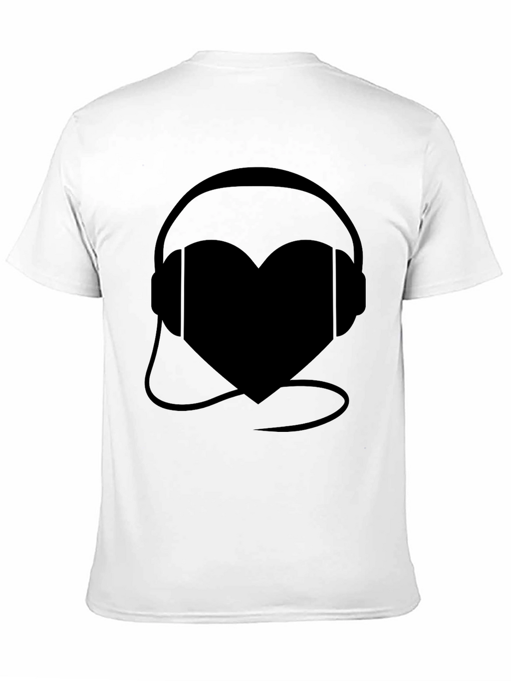Heart Headphones Black Graphic Tee