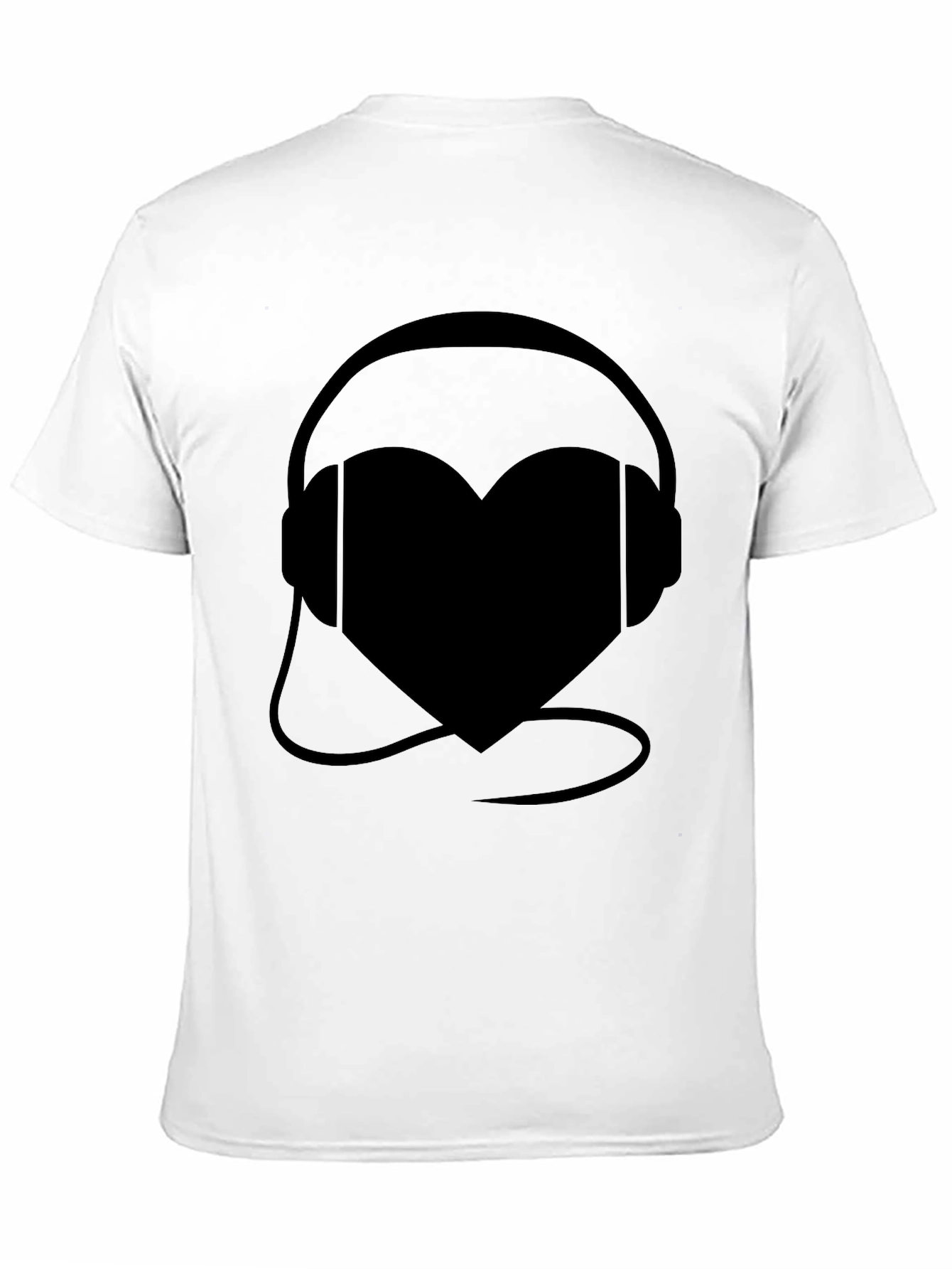 Heart Headphones Black Graphic Tee
