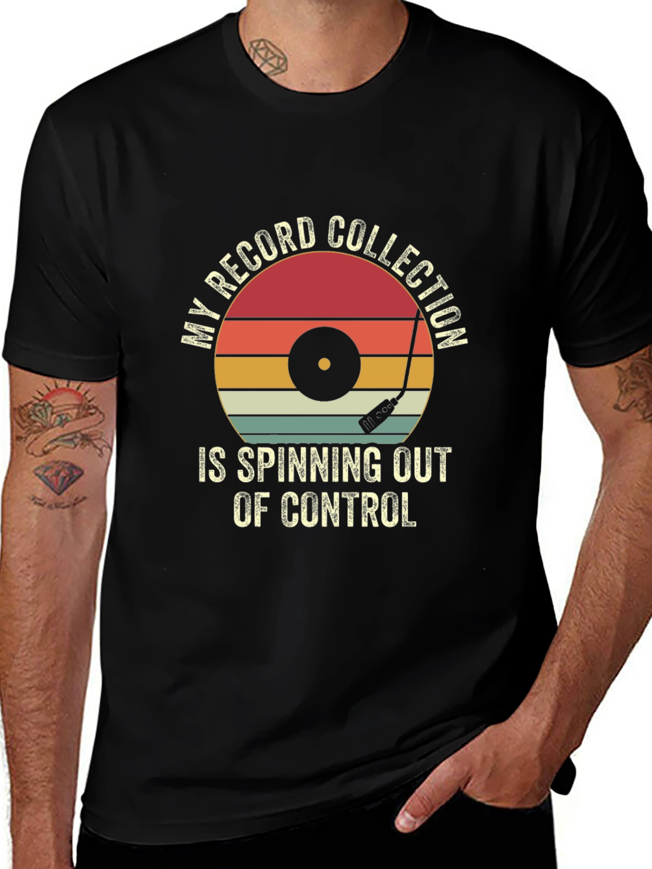 My Record Collection Spinning Tee - Music Lover Shirt