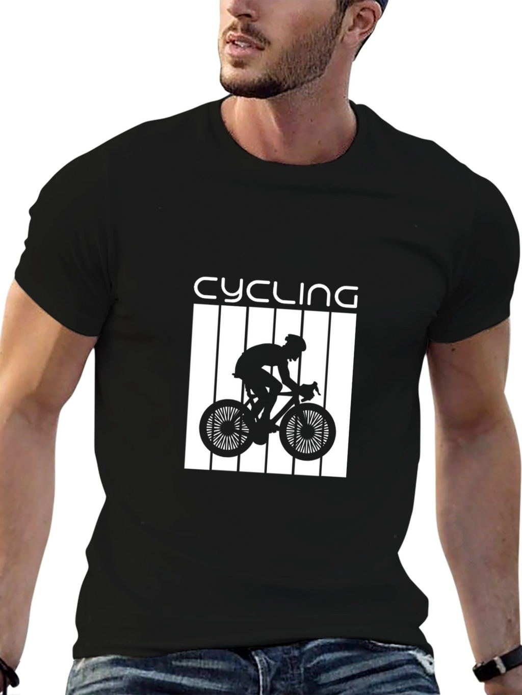 Black Cycling Graphic Tee