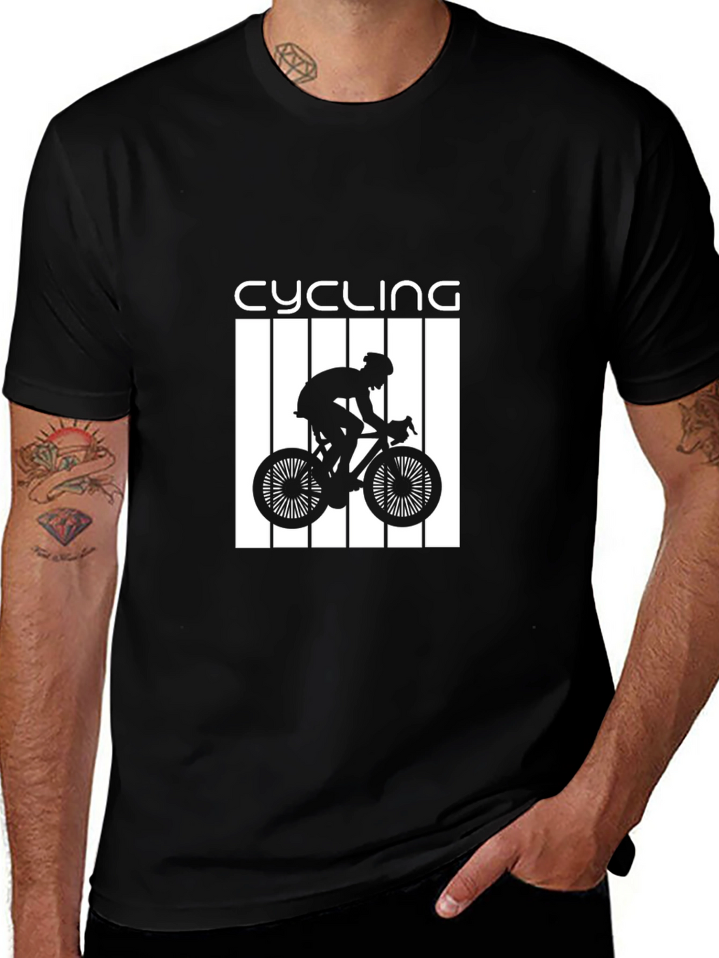 Black Cycling Graphic Tee