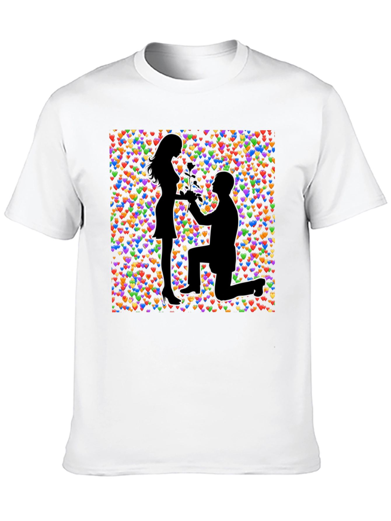 Proposal Heart Print Black T-Shirt