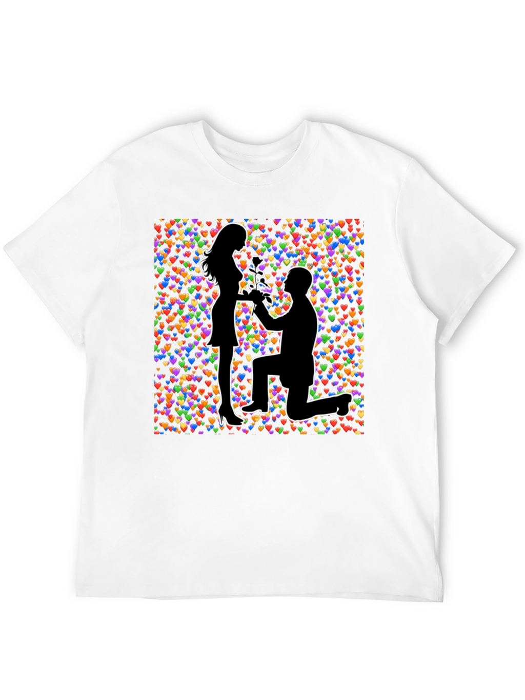 Proposal Heart Print Black T-Shirt