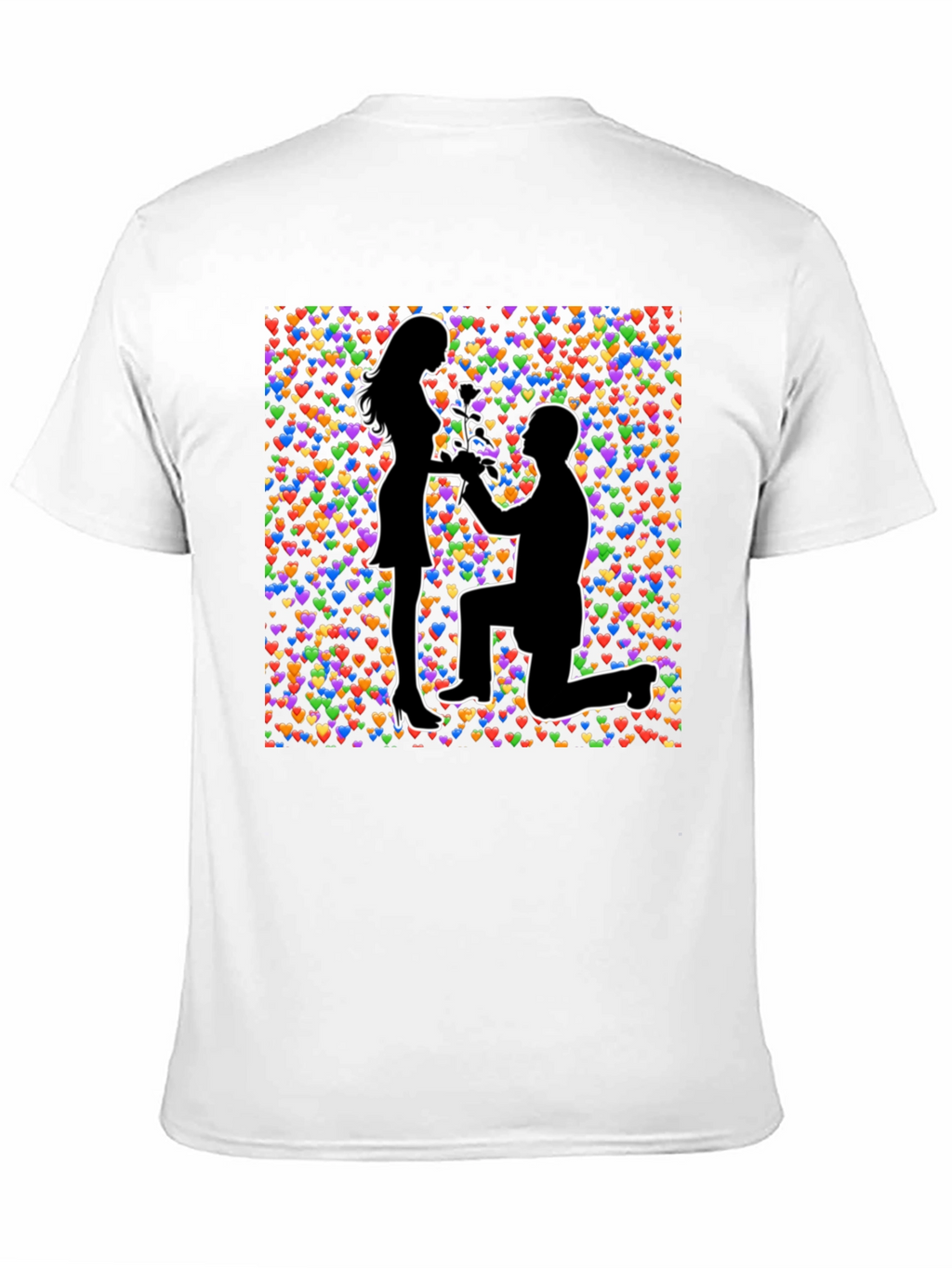 Proposal Heart Print Black T-Shirt