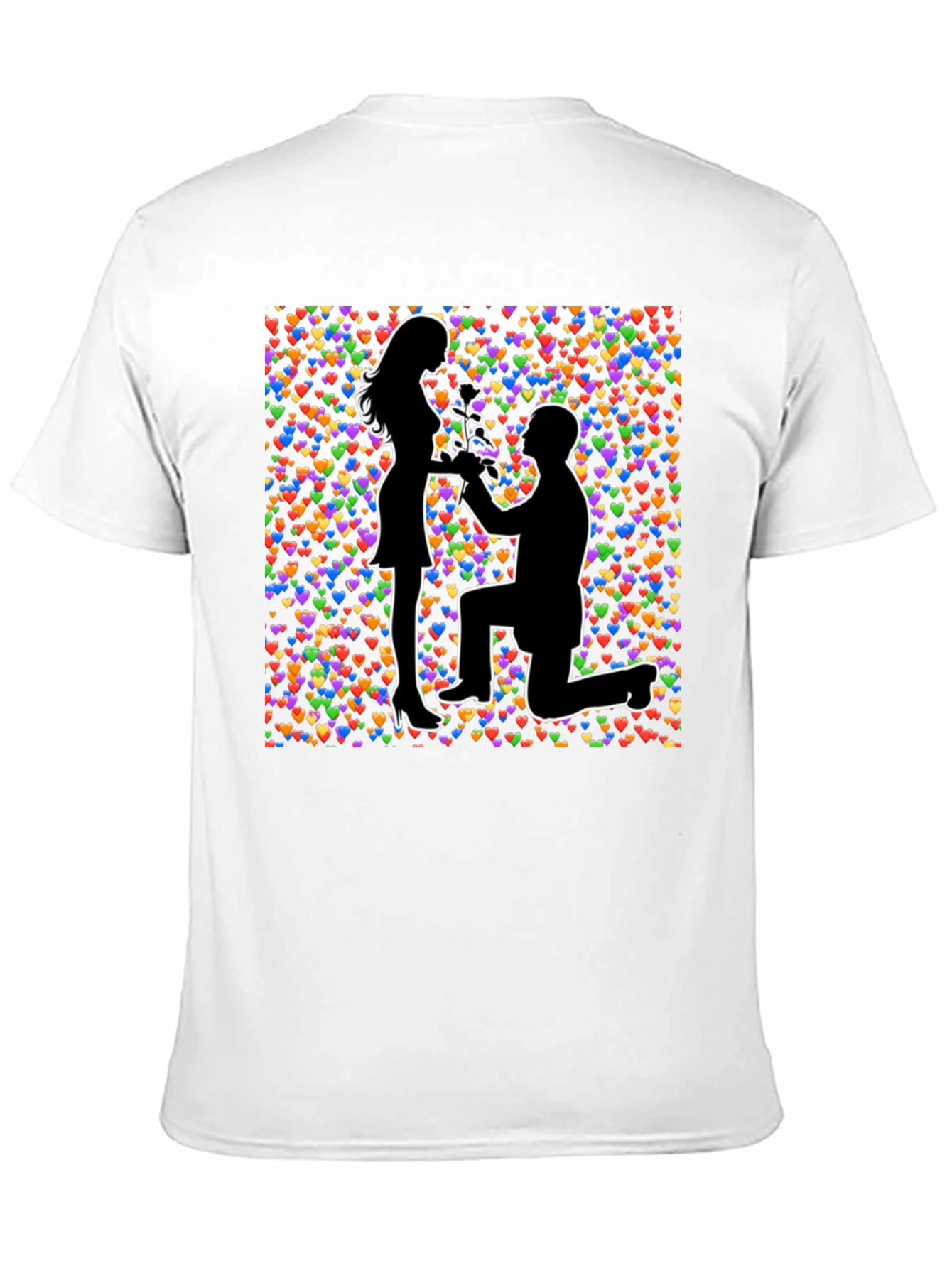 Proposal Heart Print Black T-Shirt