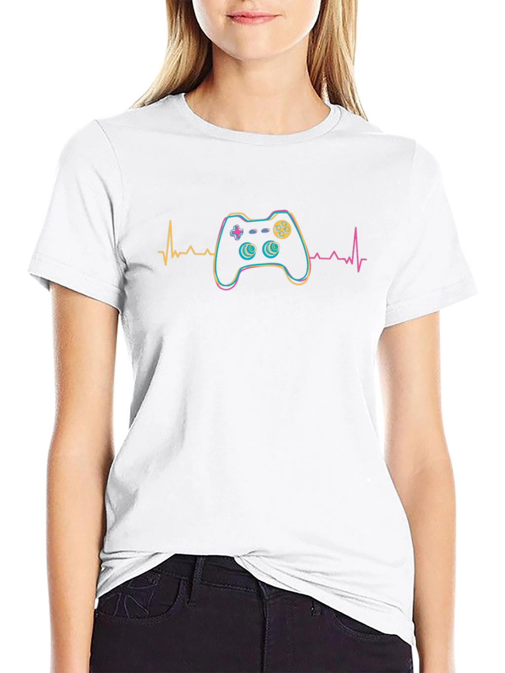 Gamer Heartbeat Graphic Tee - Black