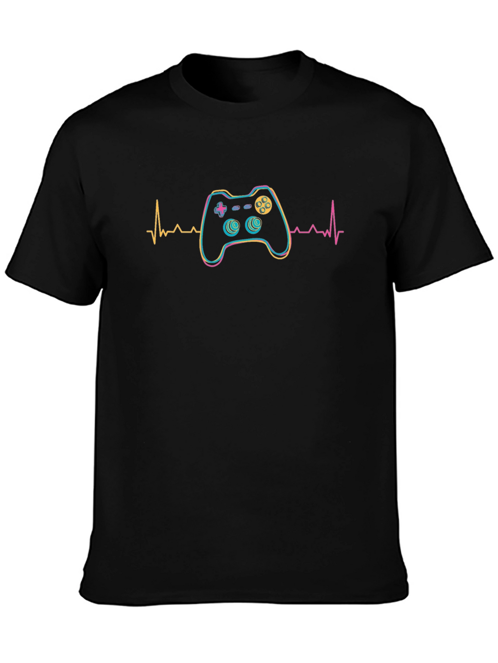 Gamer Heartbeat Graphic Tee - Black