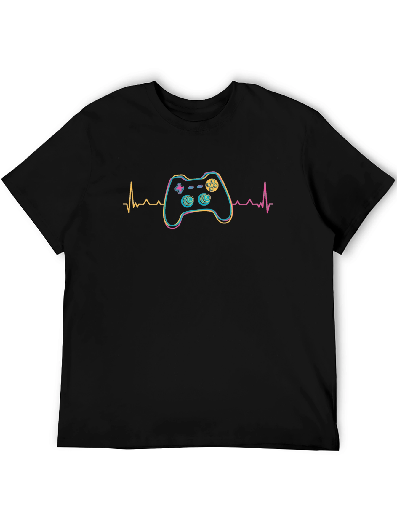 Gamer Heartbeat Graphic Tee - Black