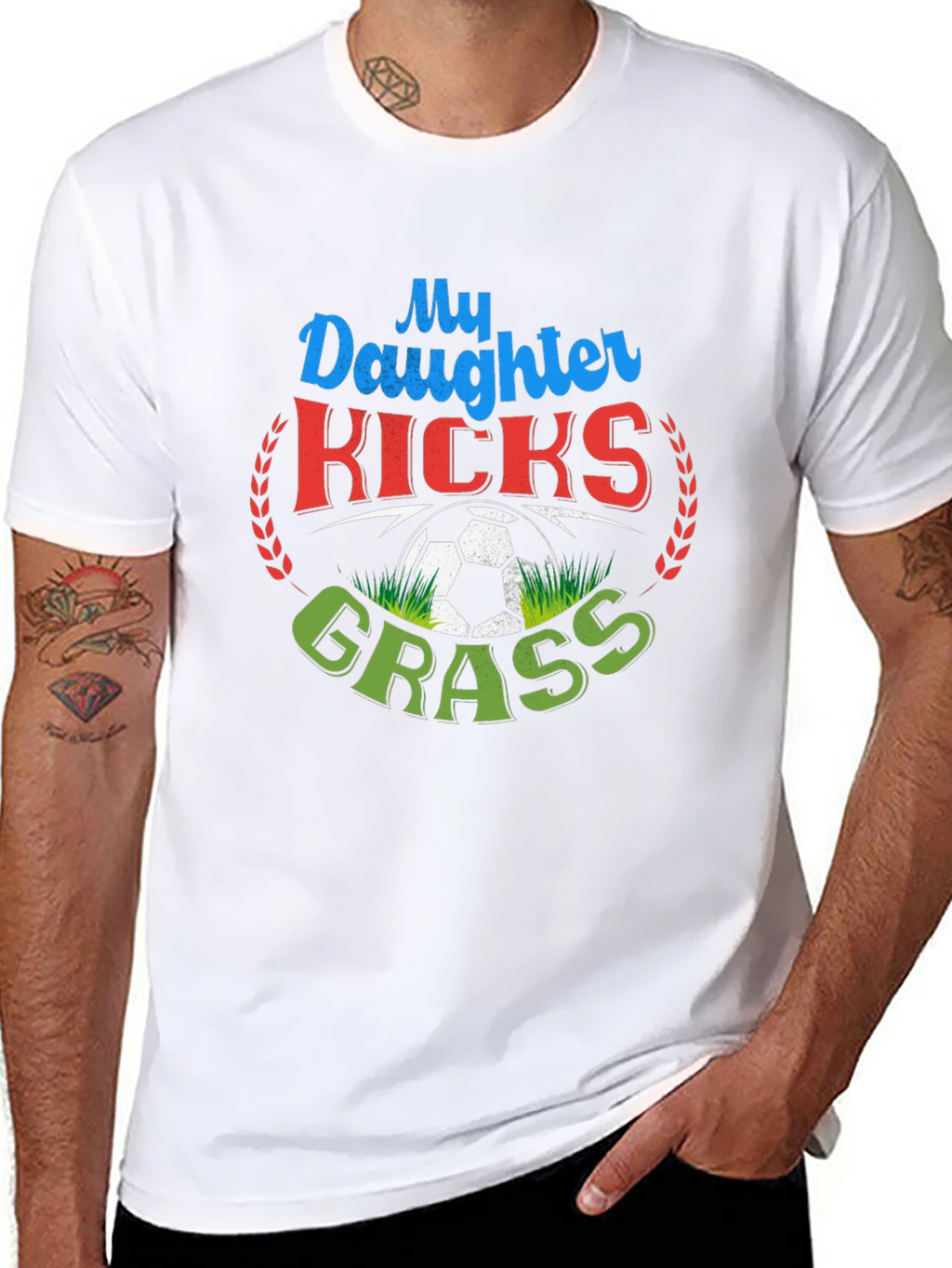 My Daughter Kicks Grass Soccer T-Shirt