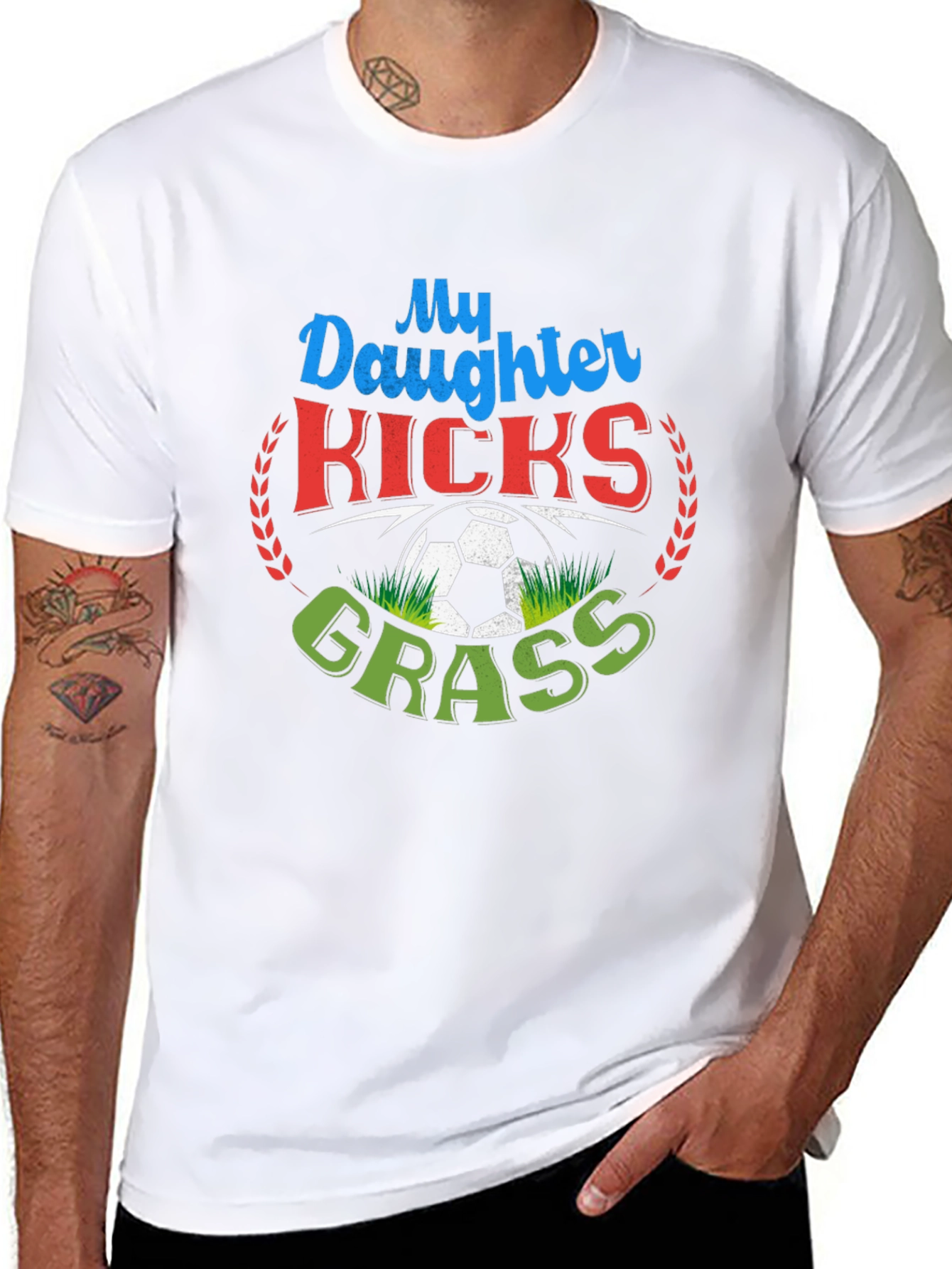 My Daughter Kicks Grass Soccer T-Shirt