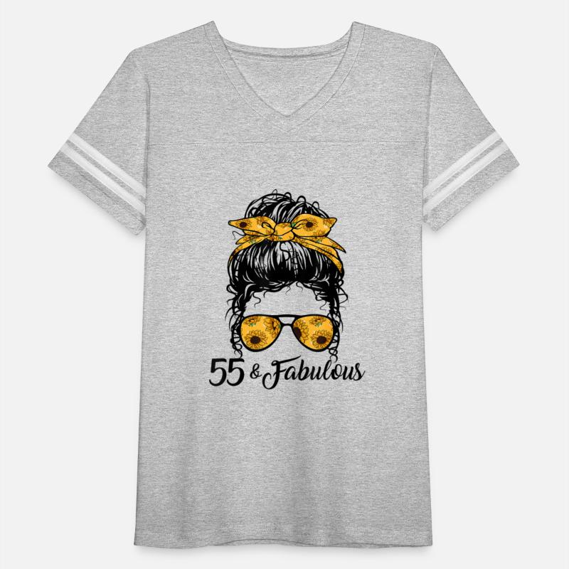 55 Years Old Messy Bun Sunflower It39s My 55th Bir