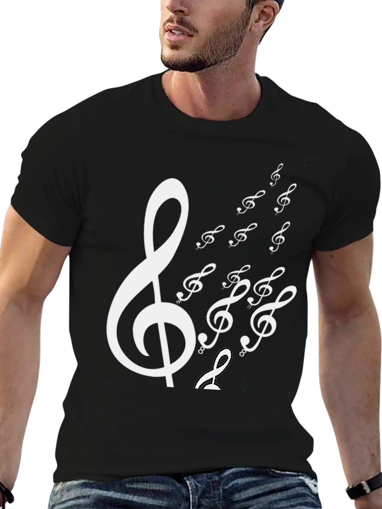 Musical Treble Clef T-Shirt - Black