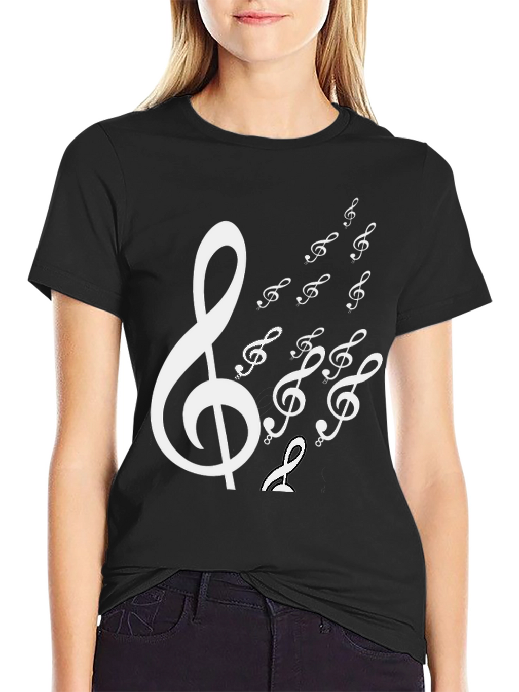 Musical Treble Clef T-Shirt - Black