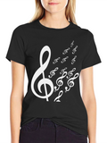 Musical Treble Clef T-Shirt - Black