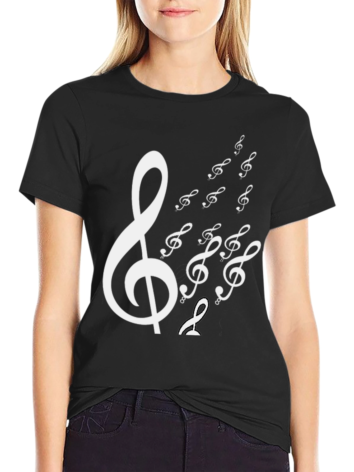 Musical Treble Clef T-Shirt - Black