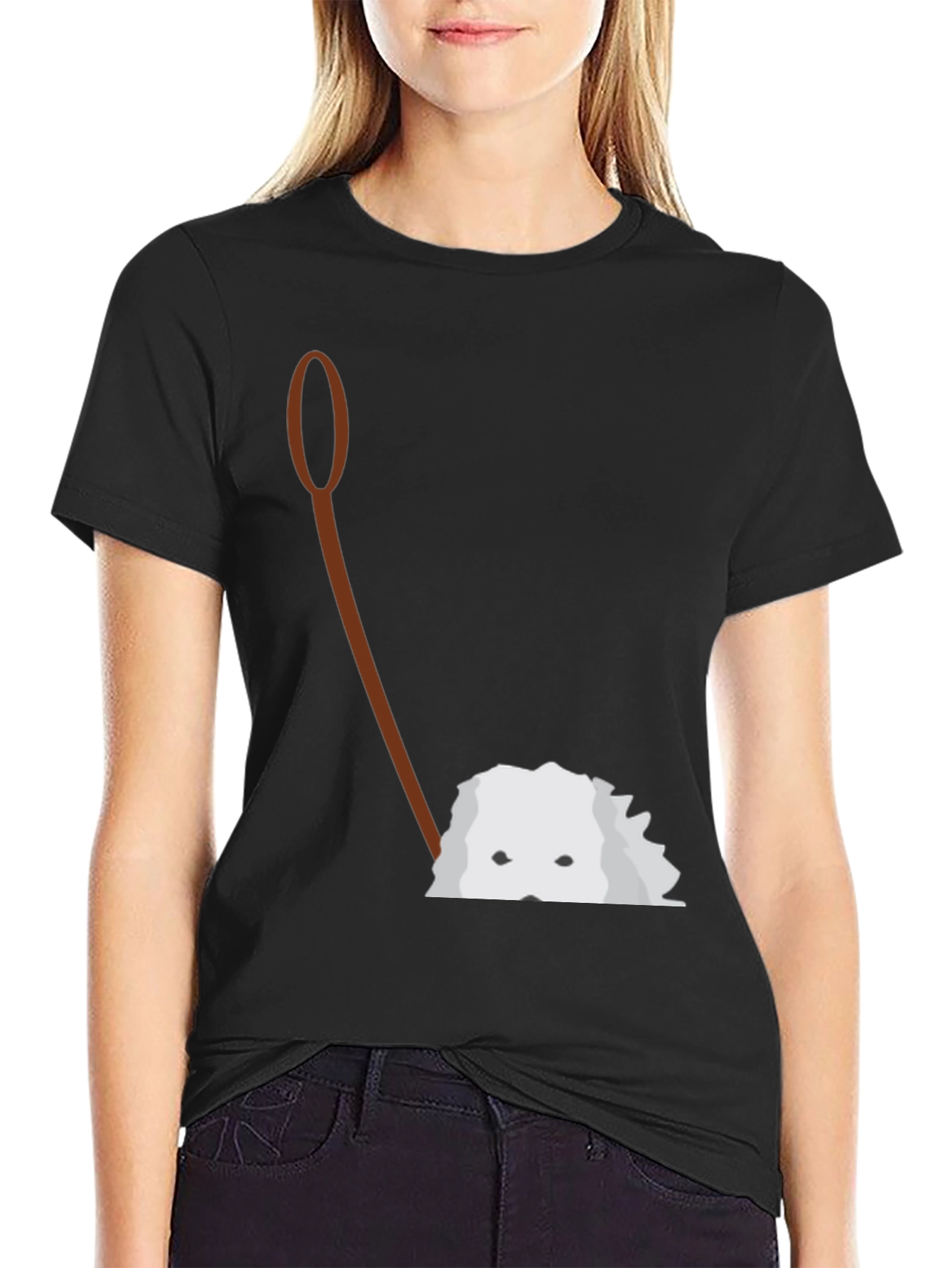 Peeking Dog T-Shirt – Cute Fluffy Dog Graphic Tee