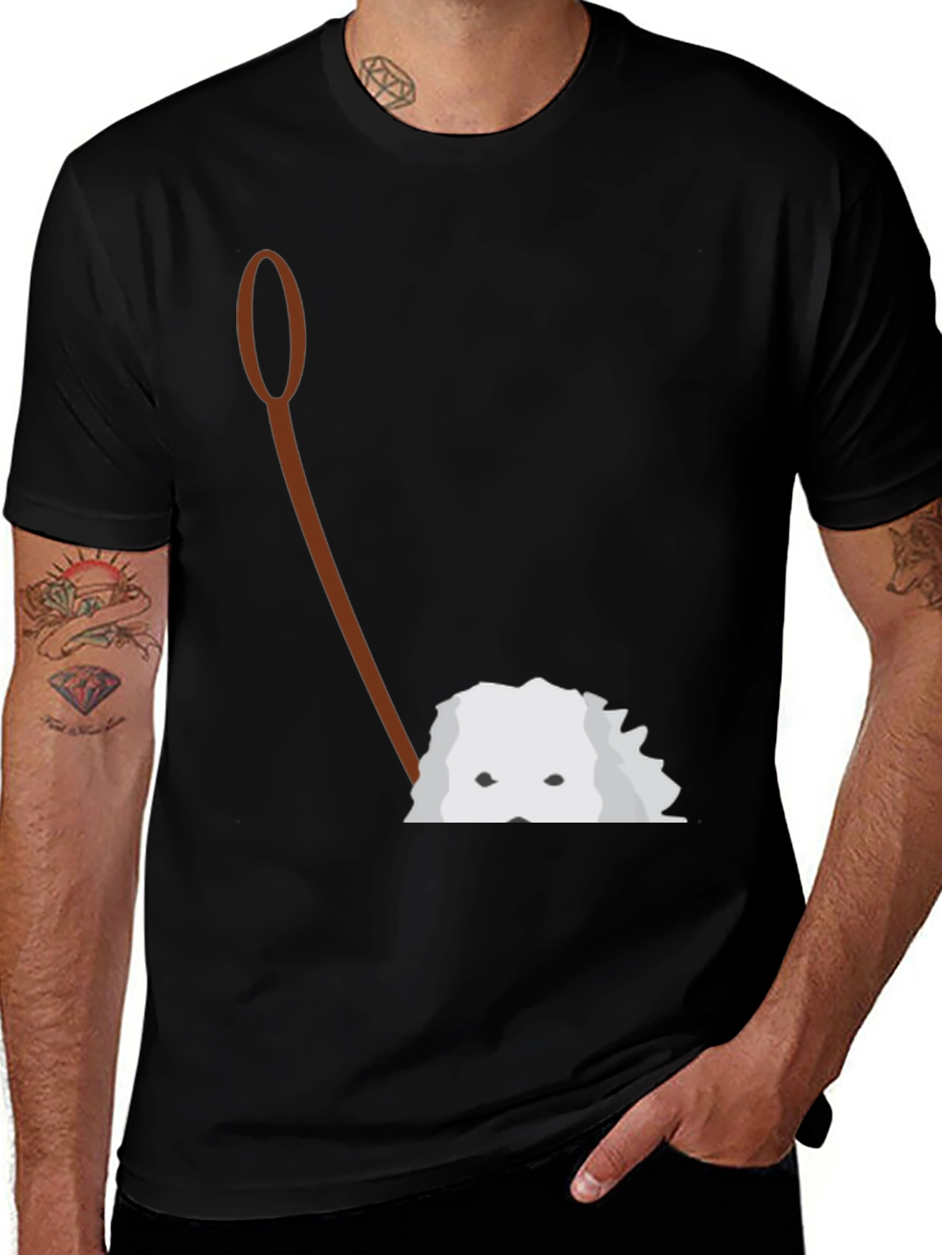 Peeking Dog T-Shirt – Cute Fluffy Dog Graphic Tee