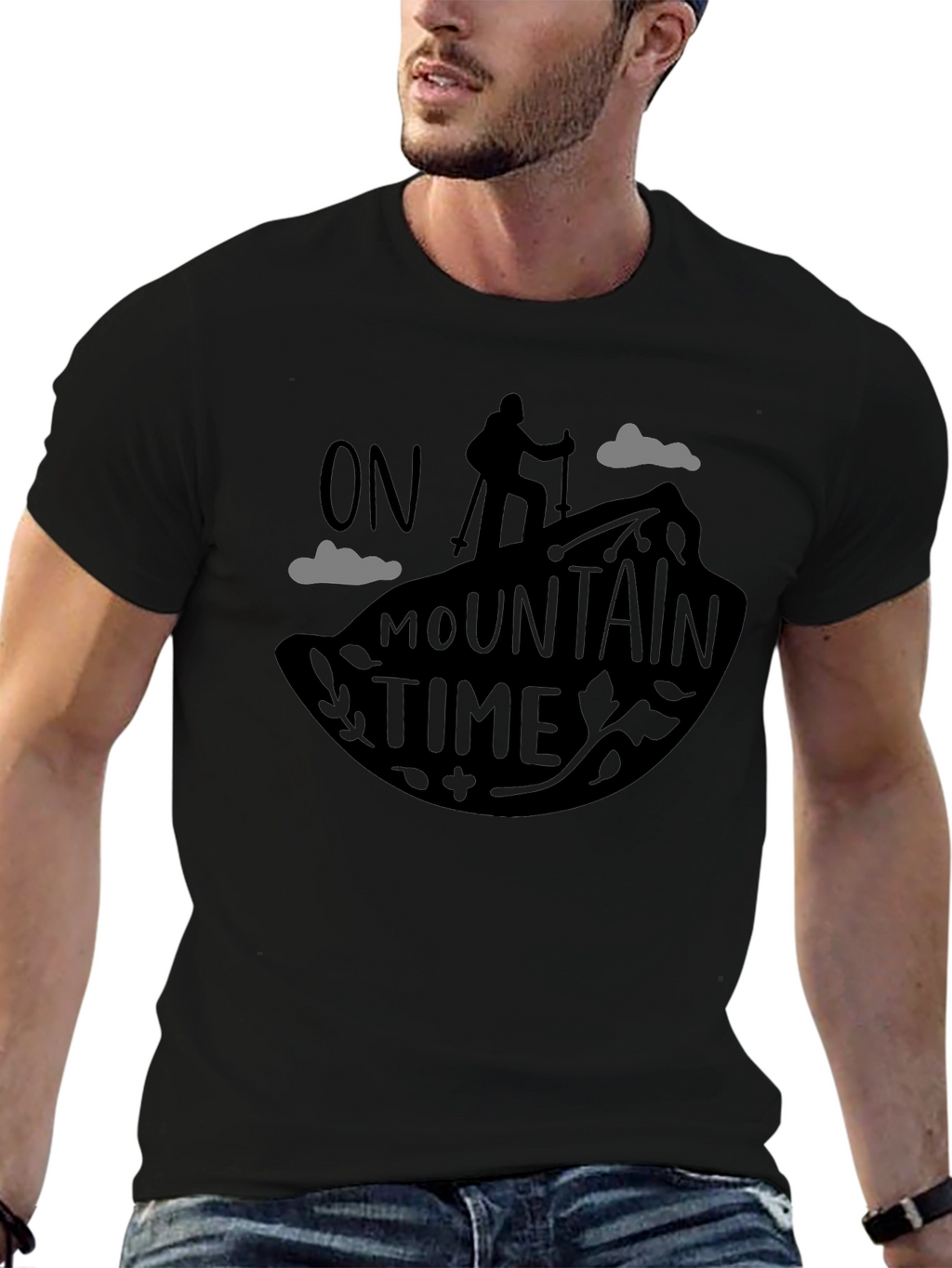 On Mountain Time Black Graphic Tee