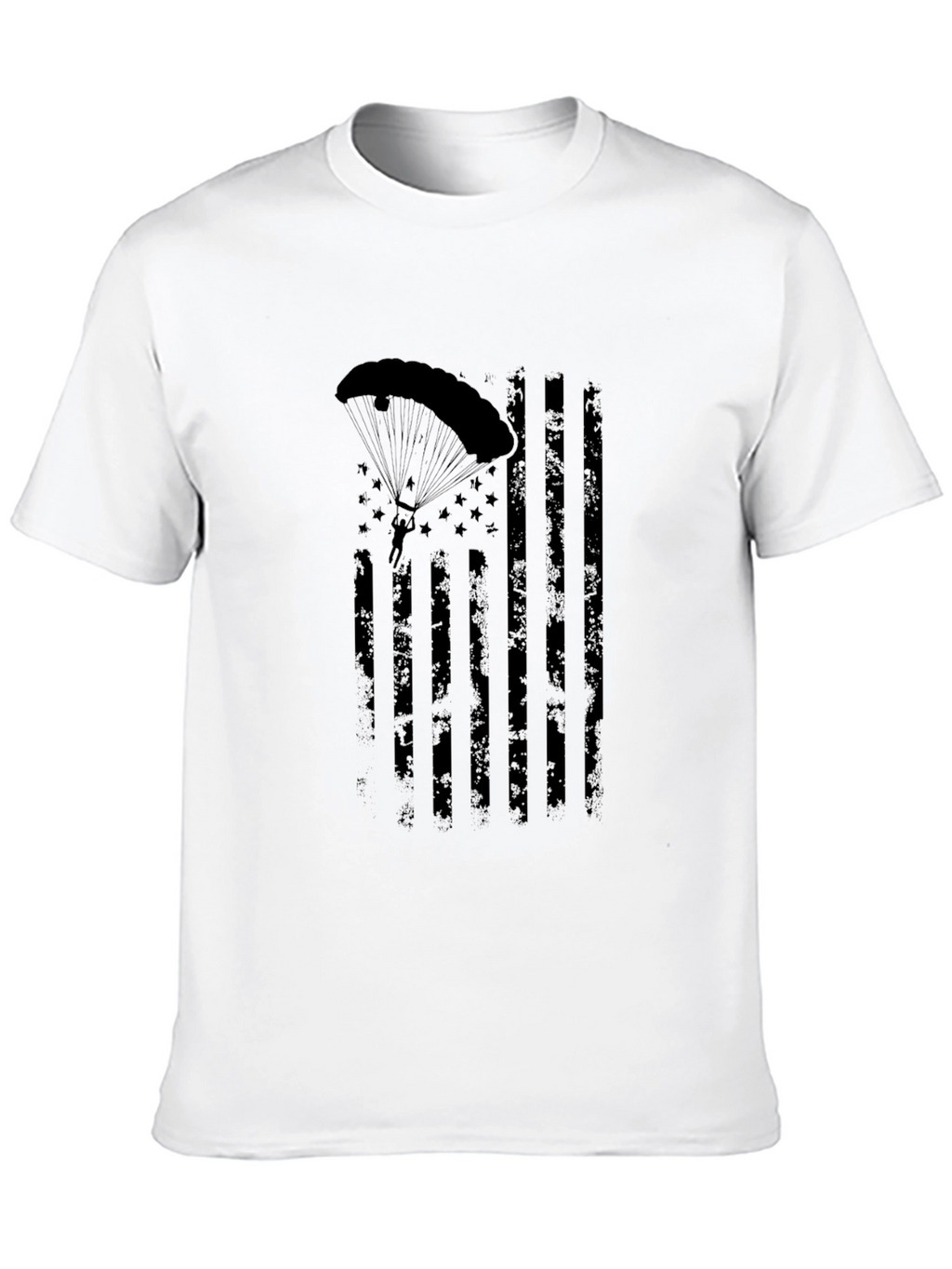 Parachutist American Flag Distressed Graphic Tee