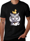 Tiger with Duck on Head Graphic Tee